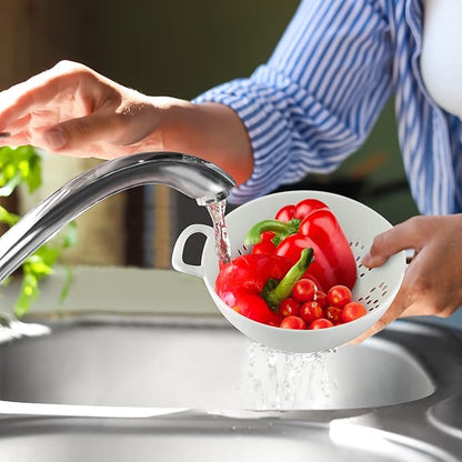 Meadow Lane 6-inch Small Colander, BPA-Free, Dishwasher Safe, Double Handles, Compact Food Strainer for Berries, Veggies and Pasta, 3-Cup Capacity, Smooth White - Image 8