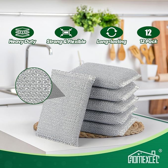 HOMEXCEL All-Purpose Sponge Pads 12PK, Non-Scratch Dish Sponges Safe for Non-Stick Cookware, Pots & Pans, Ideal Cleaning Dish Scrubber Pads for Kitchen, Bathroom and Household - Image 5
