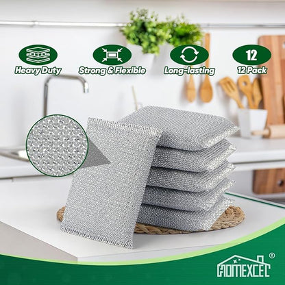 HOMEXCEL All-Purpose Sponge Pads 12PK, Non-Scratch Dish Sponges Safe for Non-Stick Cookware, Pots & Pans, Ideal Cleaning Dish Scrubber Pads for Kitchen, Bathroom and Household - Image 5