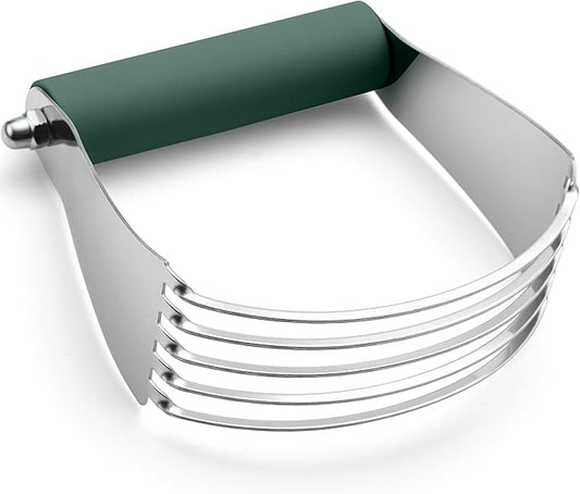 Spring Chef Large Dough Blender For Baking, Manual Dough Cutter Tool, Stainless Steel Puff Pastry Cutter Tool with Sharp Blades, Dishwasher Safe Pastry Blender for Easy Mixing - Pine Green by SpringChef