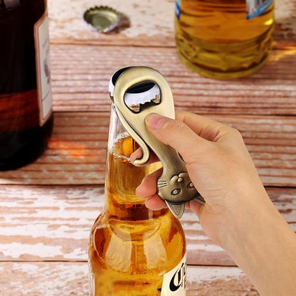 Cat Beer Bottle Opener, Cat Gifts for Cat Lovers, Kitty Beer Opener, Birthday Gifts, Christmas Gifts for Women Men, Bronze with Bag