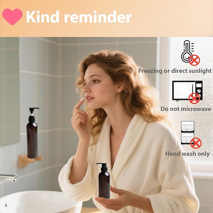 Body Oil Container,Body Oil Dispenser with Lotion Pump,Leak-Proof and BPA-Free Plastic,2PCS