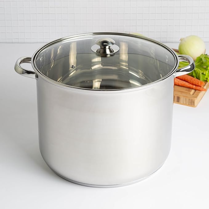 Ecolution Stainless Steel Stock Pot, Encapsulated Induction Ready Cooking Pot with Glass Lid, Oven Safe, Dishwasher Safe Soup Pot, 20-Quart - Image 7