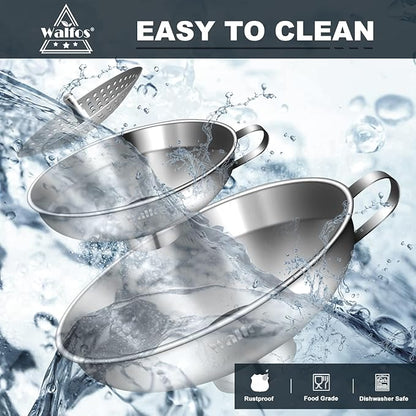 Walfos 5.5 Inch and 4 inch Stainless Steel Wide-Mouth Funnel with Handle for Wide and Regular Mason Jars Canning Jars,Wide Mouth Funnels for Kitchen Use Transferring Liquid and Dry Ingredients! - Image 6