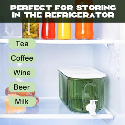 FillTouch 4 Pcs Drink Dispensers for Fridge with Spout Refrigerator Beverage Water Dispenser Plastic Juice Pitcher Containers with Lids for Kitchen Party