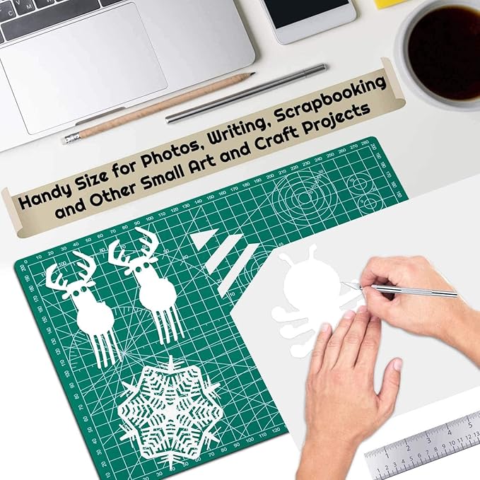 anezus Self Healing Sewing Mat, Rotary Cutting Mat Double Sided 5-Ply Craft Cutting Board for Sewing Crafts Hobby Fabric Precision Scrapbooking Project 9inch x 12inch(A4) - Image 5