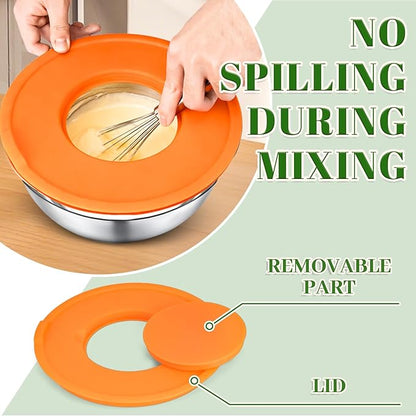 8PCS Mixing Bowls with Lids Set - 5 Nesting Mixing Bowls, 3 Grater Attachments, Lids, Stainless Steel Mixing Bowls for Mixing & Serving, Size 1.5/2.1/3.5/4/4.5 QT, Colorful - Image 4