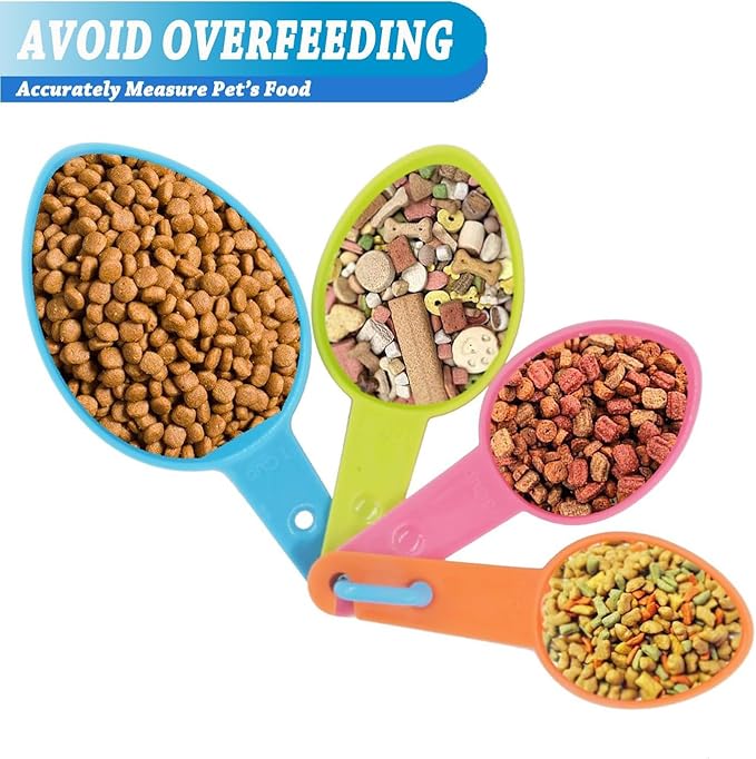 HINMAY Pet Food Scoops Plastic Measuring Cups Set for Dog Cat and Bird Food, Set of 2 - Image 3