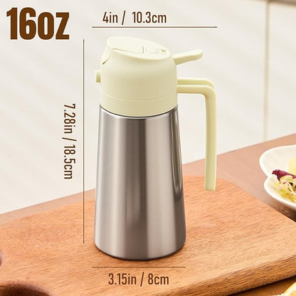 PARACITY Oil Dispenser Bottle with Stainless Steel Shell & Ceramic Sprayed Interior, 2 in 1 Olive Oil Sprayer and Dispenser, Oil Spray Bottle for Cooking, Kitchen, BBQ, Air Fryer, Salad, Baking(White) - Image 7