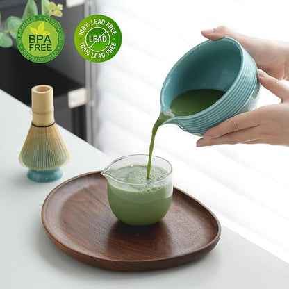 Clay&Fire Matcha Whisk Set, Ceramic Matcha Set, Matcha Bowl with Spout and Whisk, 9 pcs Matcha Tea Kit for Matcha Lovers, Ideal Gift Christmas, Birthday (Blue) - Image 7