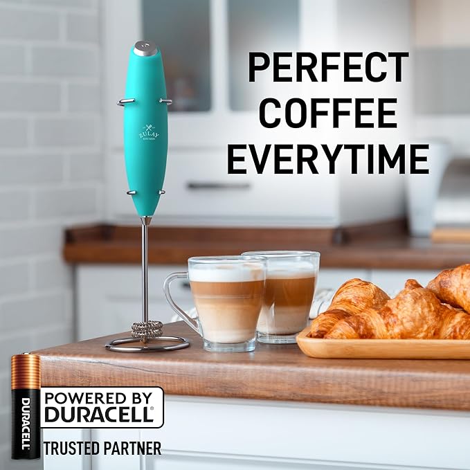 Zulay Kitchen Whisk Milk Frother with 4 Duracell Batteries - Powerful Handheld Foam Maker for Coffee, Lattes, Matcha, Hot Chocolate & Cappuccinos - Whip Creamy Froth in Seconds - Image 6