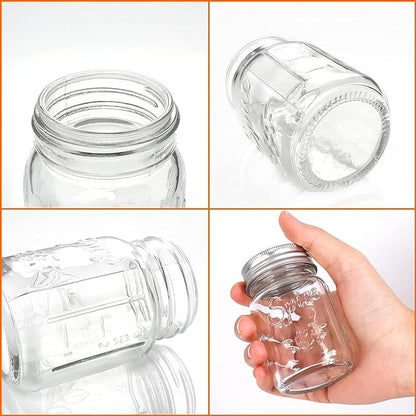 CycleMore 30 Pack 4oz Glass Mason Spice Jars, Round Spice Containers with Silver Metal Caps and Pour/Sift Shaker Lids-80pcs Labels,1 Silicone Collapsible Funnel,1 Brush and 1pcs Pen Included - Image 3