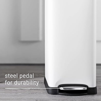 happimess HPM1007A Betty Retro 8-Gallon Step-Open Trash Can with Soft-Close Lid, Fingerprint Resistant, Modern, Minimalistic for Home, Kitchen, Laundry Room, Office, Bedroom, Bathroom, White - Image 7