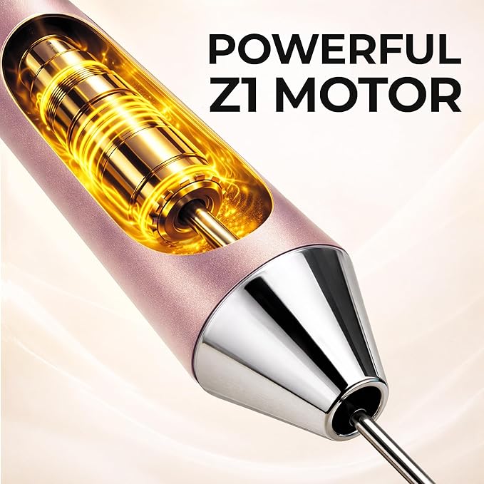 Zulay Kitchen Metal Rechargeable Milk Frother, 3 Whisk Attachments Handheld Frother Wand, 1800mAh USB-C Charging, Electric Drink Mixer for Protein, Matcha & Powders - One Charge Lasts up to 6 Months - Image 5