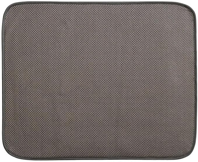 InterDesign iDry Large Kitchen Countertop Absorbent Dish Drying Mat, Mocha/Ivory