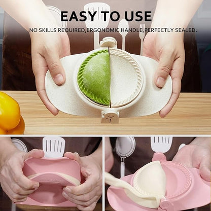 Empanada Maker Press, 5 Inch Extra Large Dumpling Maker Set with Dough Cutter, Dumpling Mold Set for Pierogi, Pastelitos, Calzone, Turnovers, Chinese Dumpling 5"