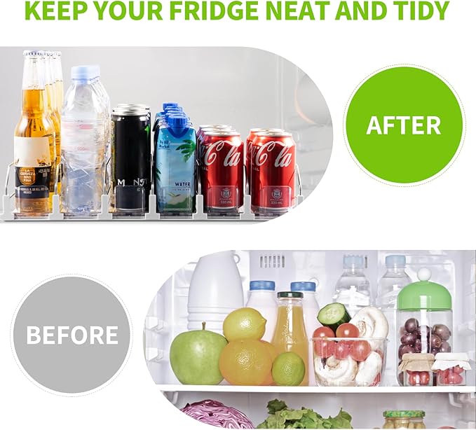 Coanto Drink Organizer for Fridge, Soda Can Dispenser for Refrigerator, Automatic Self-Pushing Fridge Drink Dispenser Holds up to 30 Cans, 6 Row - Image 4