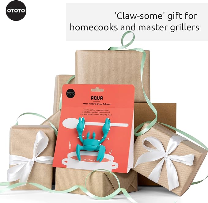OTOTO Aqua the Crab Silicone Utensil Rest - Silicone Spoon Rest for Stove Top - BPA-Free, Heat-Resistant Kitchen and Grill Utensil Holder - Non-Slip Spoon Holder Stove Organizer and Steam Releaser - Image 8