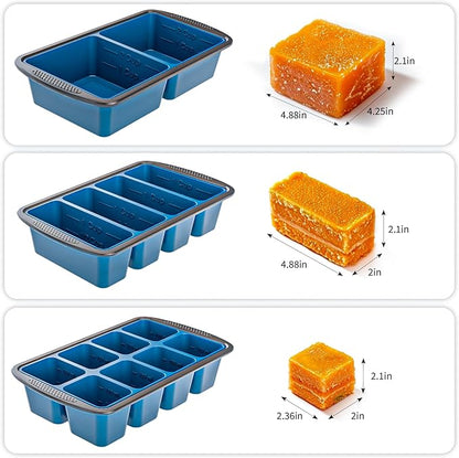 GORCI Silicone Soup Freezer Trays with Lids - 3 Pack, ½ cup, 1 cup, and 2 cup - Perfect Portion Control for Broth, Sauce & Meal Prep ，100% Platinum Silicone BPA-Free, Flexible, Dishwasher Safe - Image 7