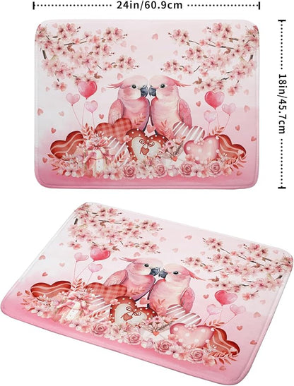 Red Bird Dish Drying Mat Large Absorbent Microfiber Dish Drying Pad for Lover Holiday Decor - Image 2