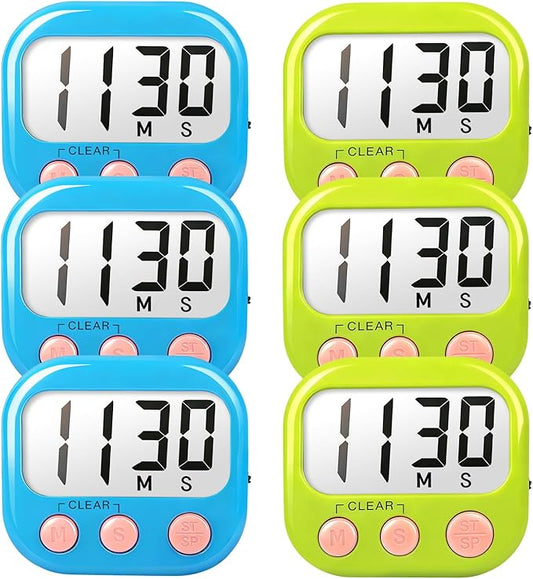 Classroom Timers for Teachers Kids Large Magnetic Digital Timer Teacher Supplies 6 Pack-Blue Green by AOUCE