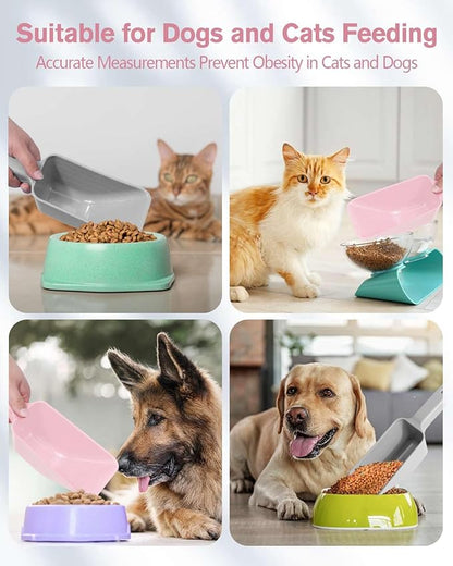 2 Cup Dog Food Scoop(2 Pack), Plastic Pet Food Scoop with Measuring Lines for Accurate Pet Food Portions,Dishwasher Safe (Grey and Pink) - Image 6