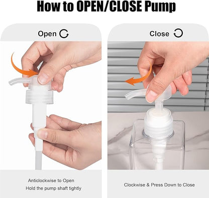 Pump Bottle, Refillable Plastic Empty Lotion Soap Dispenser Liquid Container for Bathroom Shampoo and Body Wash, 8.4oz/250ml White 2 Pack