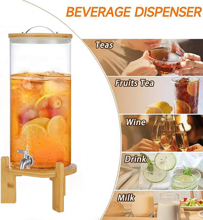 Beverage Dispenser,2.9 Gallon Glass Drink Dispenser with Stand,Glass water dispenser with Spigot, Large Drink Dispensers for Parties,Water Dispensers for Bar,Wedding,Restaurants 11L - Image 5