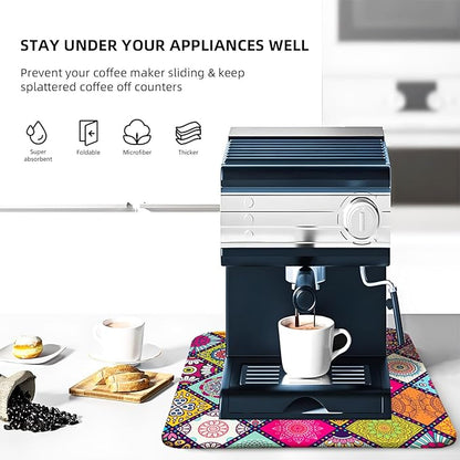 Plaid Floral Large Dish Drying Mats, Reversible Boho Dish Drying Pads for Kitchen Counter Foldable and Stored in a Drawer,18"x24" Extra Large Draining Mat Protect for Kitchen,Bar Counter,Coffee Make - Image 4