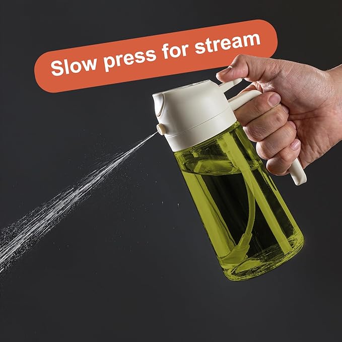 CXINYI - 16oz/470ml Olive Oil Dispenser for Kitchen with Stickers - 2 in 1 Olive Oil Sprayer for Cooking, Air Fryer, and Salad, Black&White (Light-Proof Kitchen Gadget) - Image 5