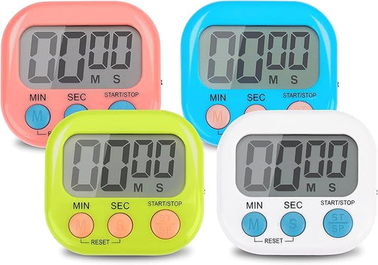 4-Piece Multi-Function Electronic Timer, Learning Management, Suitable for Kitchen, Study, Work, Exercise Training, Outdoor Activities(not Including Battery). by CHEMEILAI