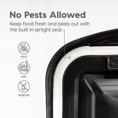 IRIS USA Airtight Dog Food Storage Container, WeatherPro, Up to 10 lbs, for Dog Cat Bird and Other Pet Food Storage Bin, Keep Fresh, Translucent Body, Made in USA, Clear/Black - Image 4