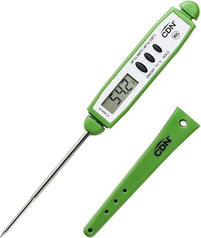 CDN ProAccurate® Instant Read Digital Pocket Thermometer with 2.75" Stainless Steel Tip for Accurate Temperature Measurement, Green (DT450X-G) by CDN-ComponentDesignNorthwestInc