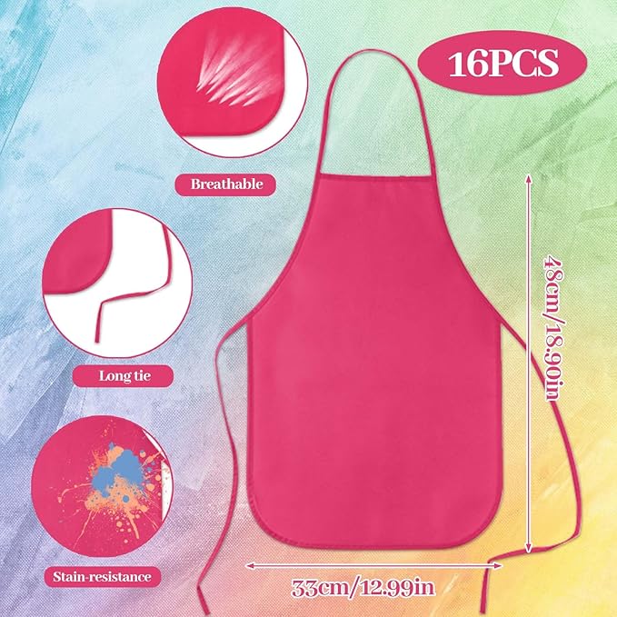 KUUQA 16/24/30/36/40Pcs Kids Apron Painting Aprons for Kids, Kids Paint Apron Art Smock for Classroom Painting Party Supplies