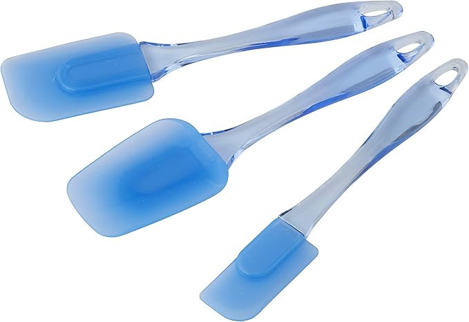 Wilton Easy Flex Silicone Spatula Set - Your Versatile Tools for Mixing, Folding, Scraping, Cooking, Frosting and Serving, Blue, 3-Piece - Image 2