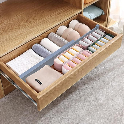 ANTOWIN Bamboo Drawer Dividers Organizers, Expandable Drawer Separators Splitter,17-22 inches Long Adjustable Spring-loaded Organizer for Large Utensil, Clothes, Tools Drawers (Grey) - Image 7