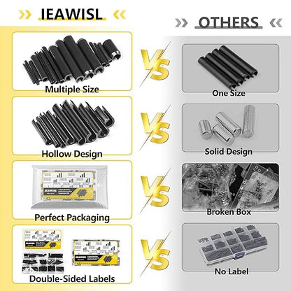 274 Pcs Roll Pin Set, Slotted Metric Roll Pins 65Mn Steel - M1.5 M2 M2.5 M3 M3.5 M4 M5 M6 M8 for Home Automotive Repair