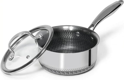 USELUCK Nonstick 2-QT Saucepan with Glass Lid,Stainless Steel Pot,Stay-Cool Handle,Dishwasher-Safe,Oven-Safe,Induciton Ready,Compatible with All Cooktops. by useluck