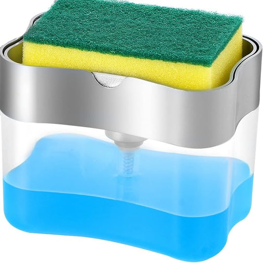 New 2026 Version Soap Dispenser with Added Features - Premium Quality Dish Soap Dispenser - Countertop Kitchen Soap Dispenser, Sink Dish Washing 13 Ounces (Sponge Included) by LIFEEZY