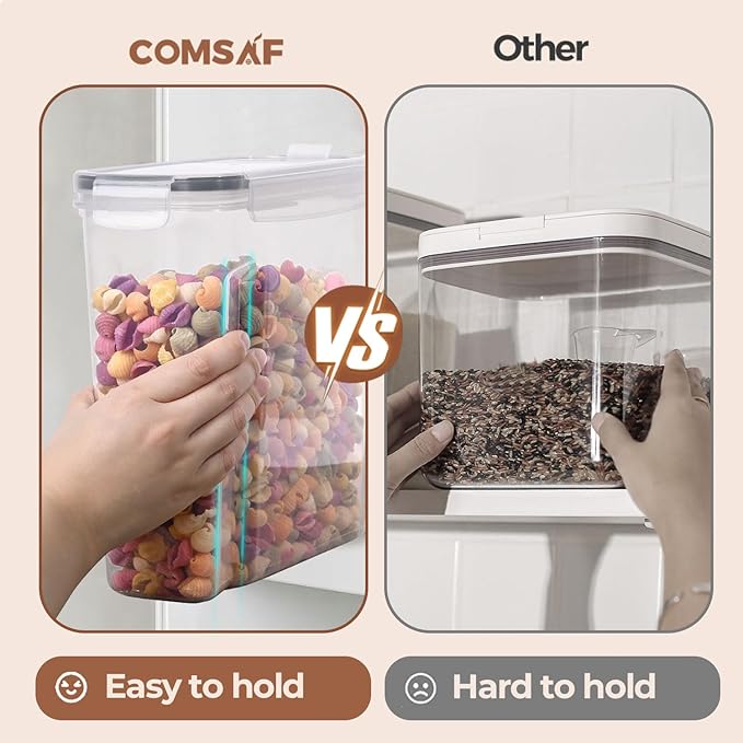 ComSaf 6.7Qt Cereal Storage Container Set of 2 - Ideal for Home Cooks Storing Cereal and Organized Families Organizing Bulk Food，Large Cereal Dispenser Keeps Pantry and Kitchen Countertop Neat - Image 7