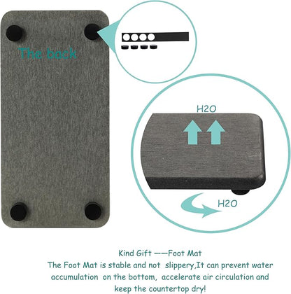 NiuYichee 2 Pcs Water Absorbing Stone Trays, Kitchen/Bathroom Sink Soap Dish, Diatomite Tray Used for Hand Soap & Cosmetic Bottles in The Modern Home, 3.15" W x 6.3" L, Dark Gray