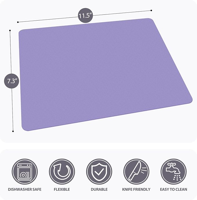 WK Small Flexible Plastic Cutting Boards for Kitchen Set of 5, Non Slip Cutting Mats for Meat, Mini Cutting Board Mats, BPA Free, Dishwasher Safe, 7.3x11.5" - Image 3