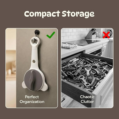 Mcbazel 4-in-1 Adjustable Jar Opener for Seniors with Weak Hands, Lightweight ABS & Stainless Steel Teeth Bottle Opener, Multi-Functional Lid Remover for 0.6"-3.5" Caps & Beer Bottles