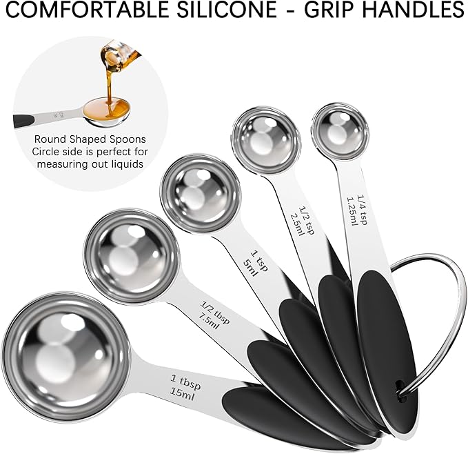 TILUCK Measuring Cups and Spoons Set, Stainless Steel, Kitchen Utensils for Cooking and Baking (12) - Image 3