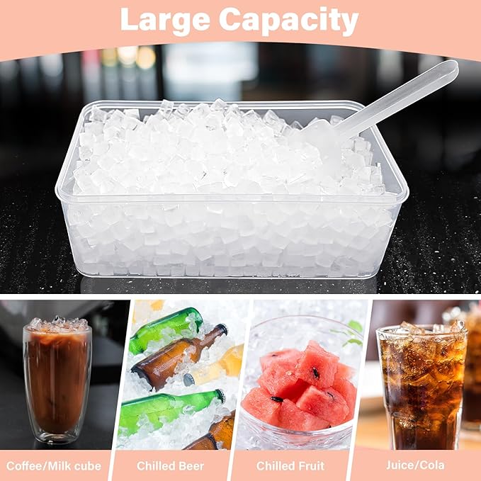 Mini Ice Cube Tray for Freezer: FDDBI Small Ice Trays for Freezer with Bin - 117×4PCS Easy Release Nugget Ice Tray - Crushed Ice Tray with Container - Image 5