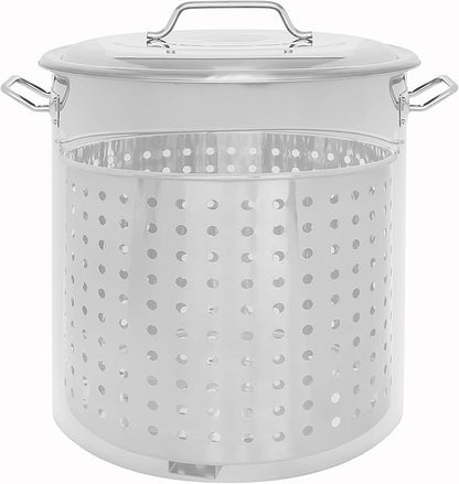 CONCORD Stainless Steel Stock Pot w/Steamer Basket. Cookware great for boiling and steaming (160 Quart) - Image 3