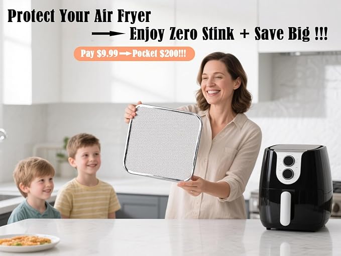 Magnetic Coil Covers Splatter Screen Compatible with Cosori TurboBlaze 6-6.8QT Instant Vortex 6/10QT - Air Fryer Heating Element Protection Extends Lifespan - Blocks 95% Grease & Smoke - Image 4