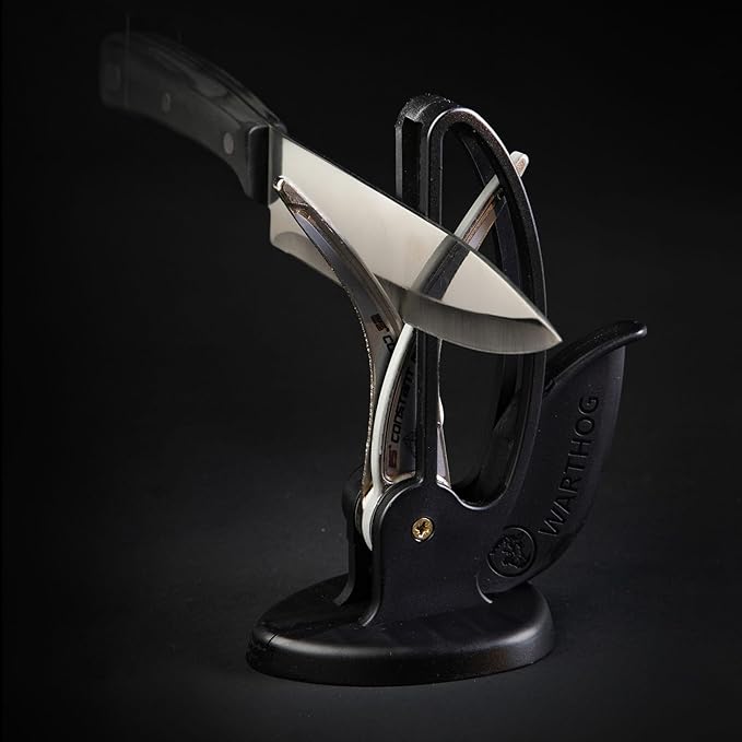 Warthog V-Sharp CURVE Professional Knife Sharpener System, 25 Degree Angle Knife Sharpener, 325 Grit Diamond Hones, Kitchen Tools, Easy to Use, Lightweight, No Adjustments, Ultra Compact, Black - Image 4