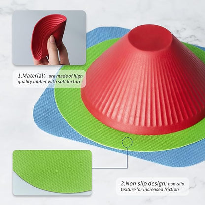 3PCS Jar Opener Gripper Pads - Rubber Jar Bottle Can Lids Opener, Kitchen Coasters for Seniors with Arthritis