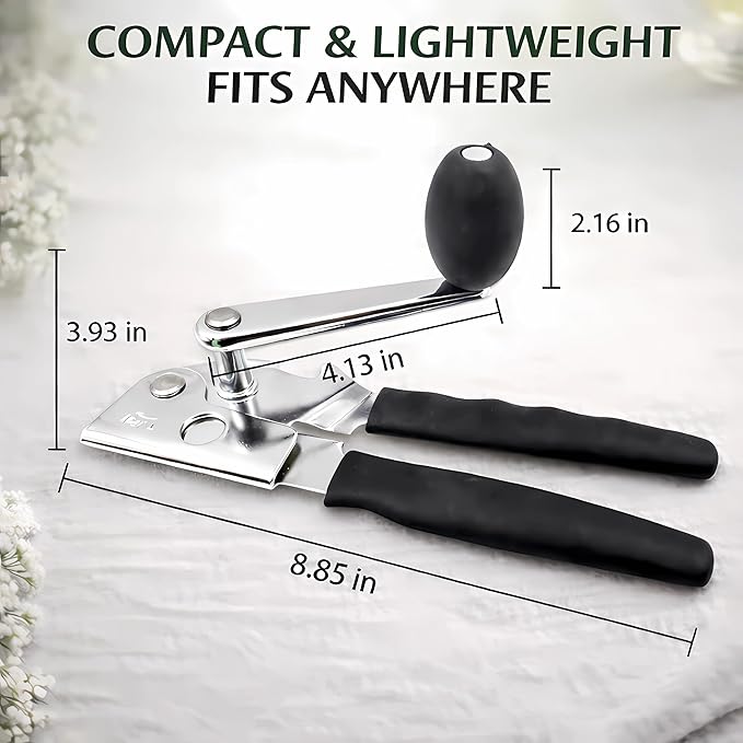 Commercial Can Opener, Heavy Duty Manual Can Opener for Large Cans, Hand Crank Can Opener with Magnetic Lid Lifter, Stainless Steel with Bottle Opener - Image 7